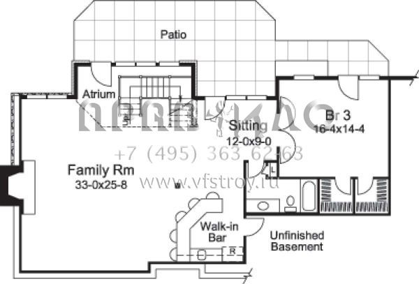 Проект одноэтажного дома с гаражом на три и более машин в английском стиле S5-325 (5633-00126)