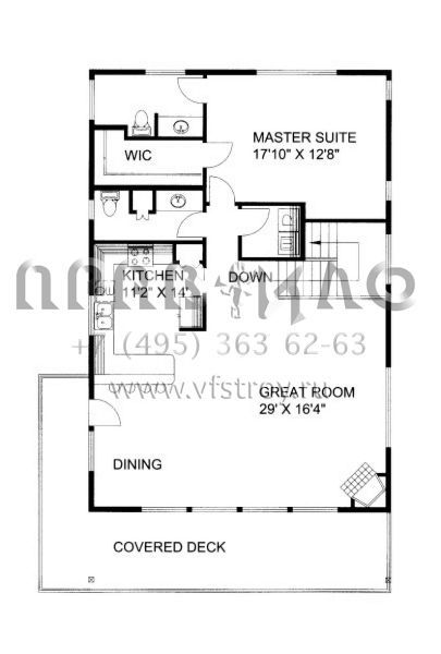 Проект двухэтажного дома с гаражом на одну машину в скандинавском стиле S5-212 (039-00555)