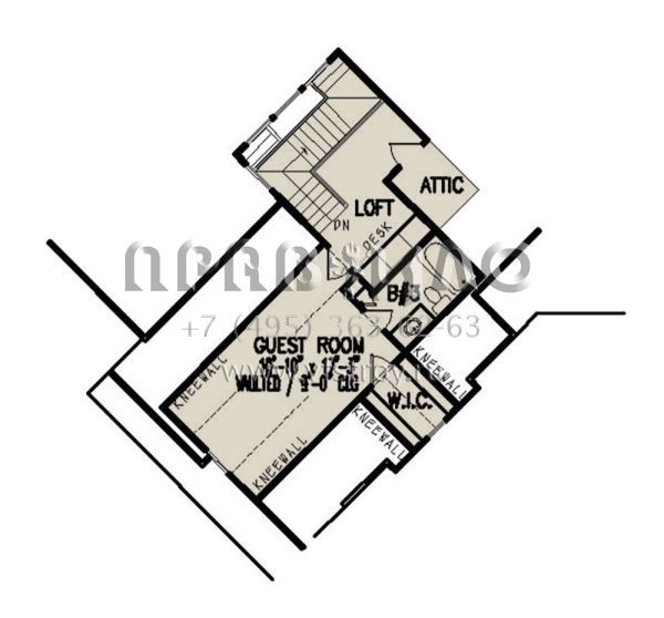 Проект одноэтажного дома с гаражом на две машины в американском стиле S5-260 (699-00313)