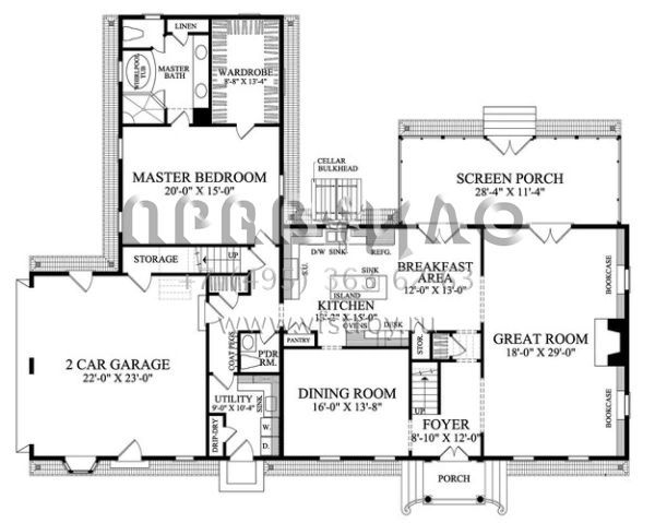Проект двухэтажного дома с гаражом на две машины в стиле Ранчо S5-327 (7922-00169)