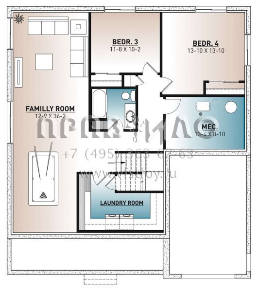Проект одноэтажного дома с гаражом на одну машину в современном стиле S5-261 (034-01290)