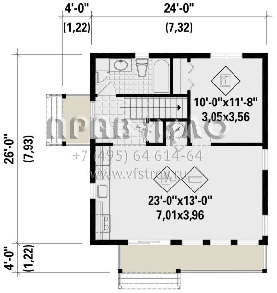 Проект одноэтажного дома без гаража в современном стиле S5-58 (6146-00398)