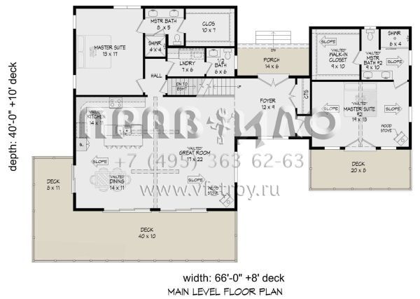 Проект двухэтажного дома без гаража в стиле Шале S5-225 (940-00744)