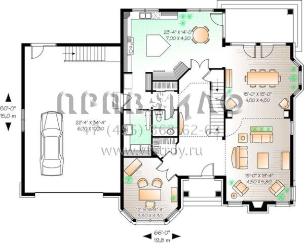Проект двухэтажного дома с гаражом на две машины в английском стиле S5-295 (034-00821)