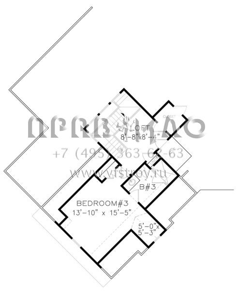Проект двухэтажного дома с гаражом на три и более машин в американском стиле S5-289 (699-00108)