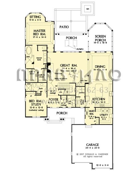 Проект двухэтажного дома с гаражом на две машины в американском стиле S5-318 (2865-00348)