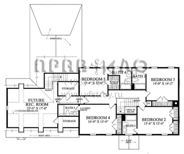 Проект двухэтажного дома с гаражом на две машины в стиле Ранчо S5-327 (7922-00169)