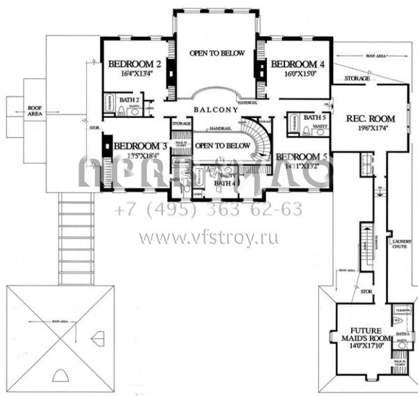 Проект двухэтажного дома с гаражом на три и более машин в стиле Ранчо S5-608 (7922-00181)