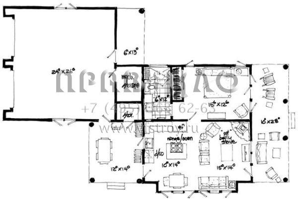 Проект одноэтажного дома с гаражом на две машины в современном стиле S5-68 (1907-00009)