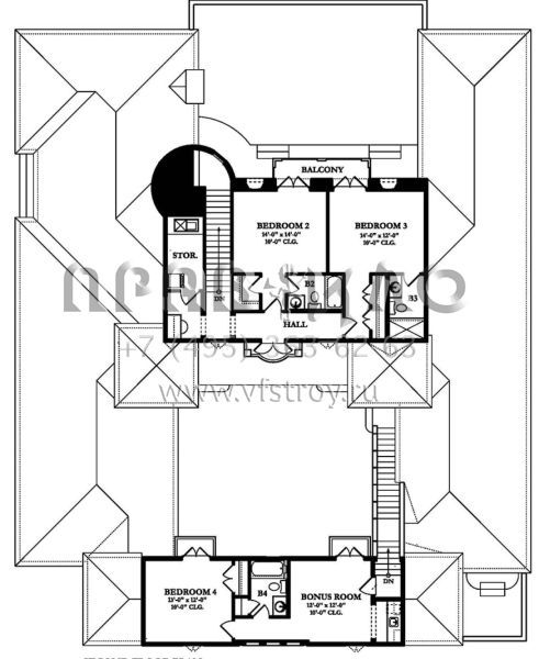 Проект двухэтажного дома с гаражом на три и более машин в современном стиле S5-414 (3978-00001)