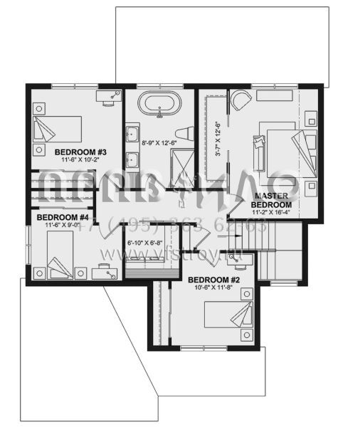 Проект двухэтажного дома с гаражом на одну машину в современном стиле S5-198 (034-01351)