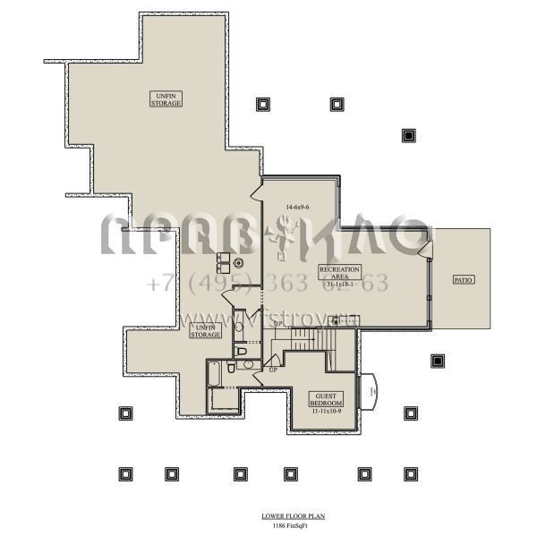 Проект дома на склоне с большой открытой террасой и гаражом на две машины в американском стиле S5-347 (5631-00233)