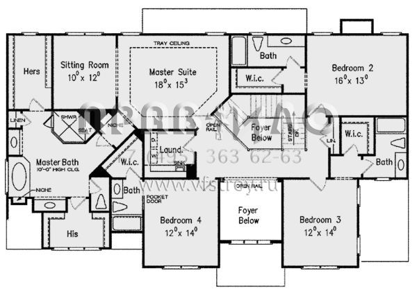 Проект двухэтажного дома с гаражом на три и более машин в стиле Ранчо S5-333 (8594-00257)