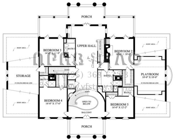 Проект двухэтажного дома с гаражом на три и более машин в стиле Особняк S5-997 (7922-00195)