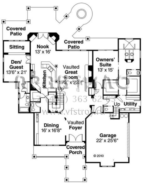 Проект двухэтажного дома с гаражом на две машины в английском стиле S5-459 (035-00601)