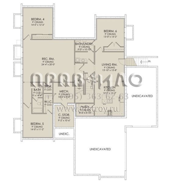 Проект двухэтажного дома с гаражом на три и более машин в современном стиле S5-309 (6422-00057)