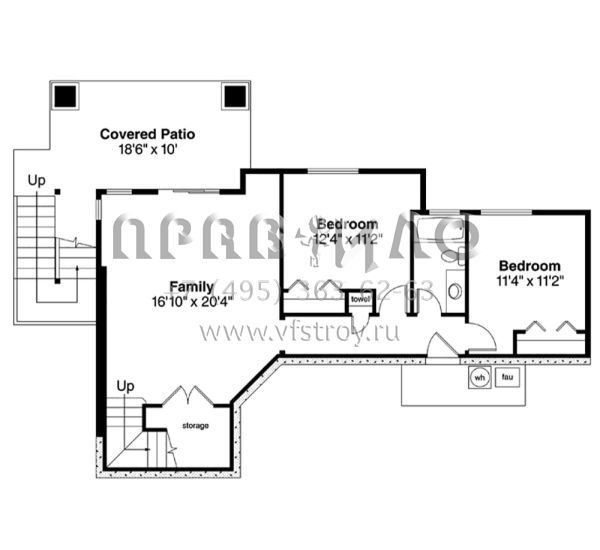Проект двухэтажного дома с гаражом на две машины в американском стиле S5-240 (035-00652)