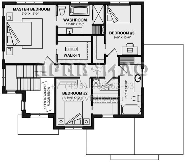 Проект двухэтажного дома с гаражом на одну машину в современном стиле S5-196 (034-01295)