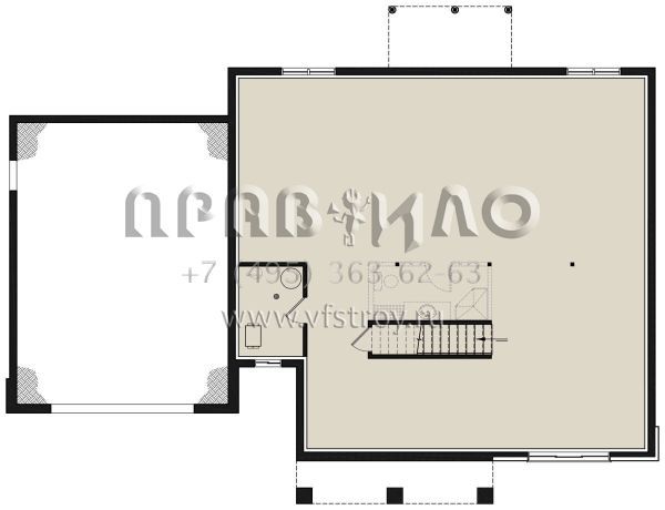 Проект одноэтажного дома с гаражом на две машины в американском стиле S5-147 (034-01241)