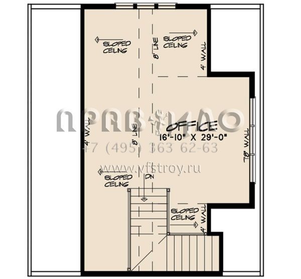 Проект двухэтажного дома с гаражом на две машины в стиле Ранчо S5-226 (8318-00116)
