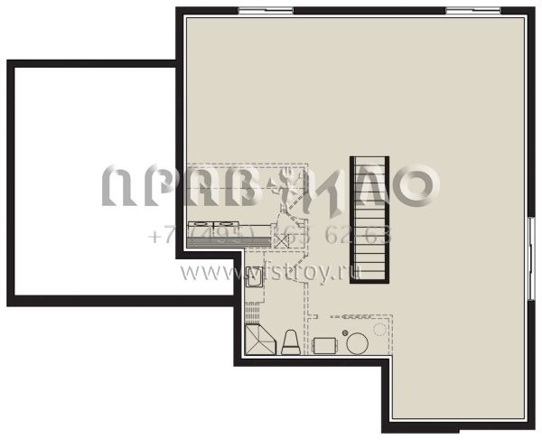 Проект одноэтажного дома с гаражом на одну машину в современном стиле S5-110 (034-01234)