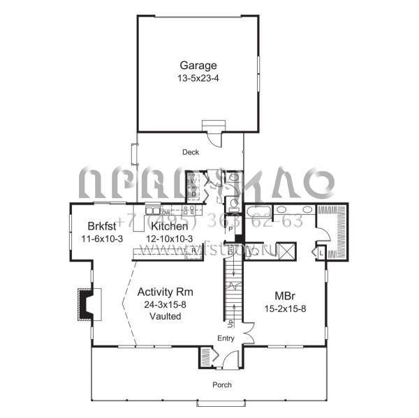 Проект двухэтажного дома с гаражом на две машины в современном стиле S5-158 (5633-00380)