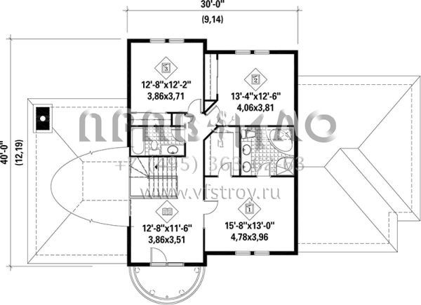 Проект двухэтажного дома с гаражом на две машины в английском стиле S5-250 (6146-00155)