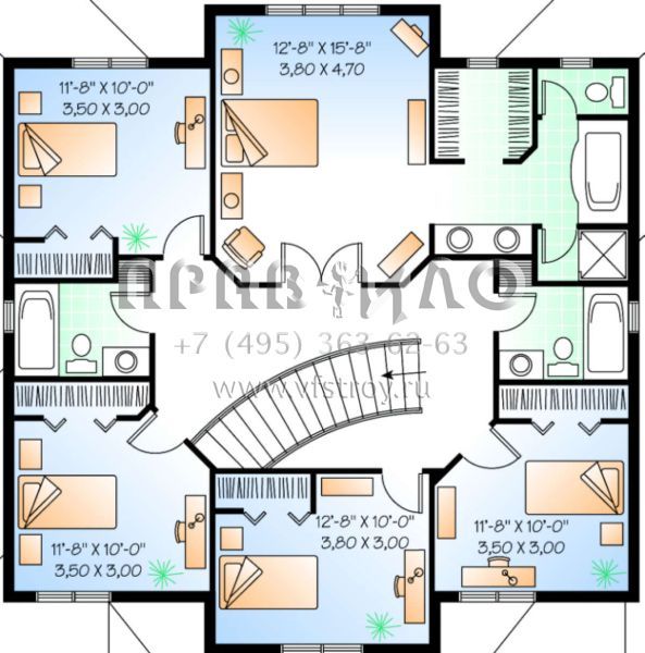 Проект двухэтажного дома с гаражом на две машины в прибрежном стиле S5-280 (034-00129)