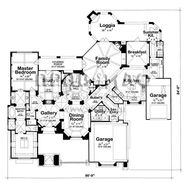 Проект двухэтажного дома с гаражом на три и более машин в современном стиле S5-438 (402-01075)