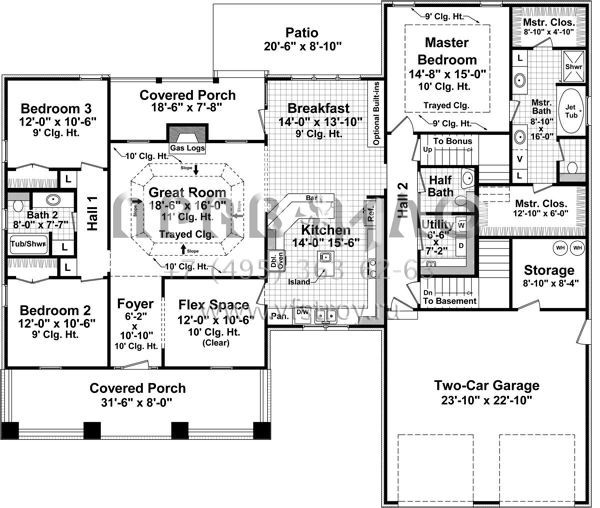 Проект одноэтажного дома с гаражом на две машины в современном стиле S5-196 (348-00126)