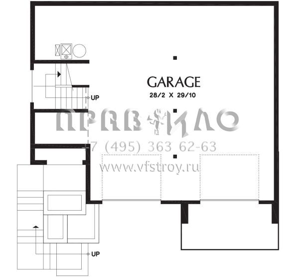 Проект двухэтажного дома с гаражом на две машины в стиле Ранчо S5-180 (2559-00251)