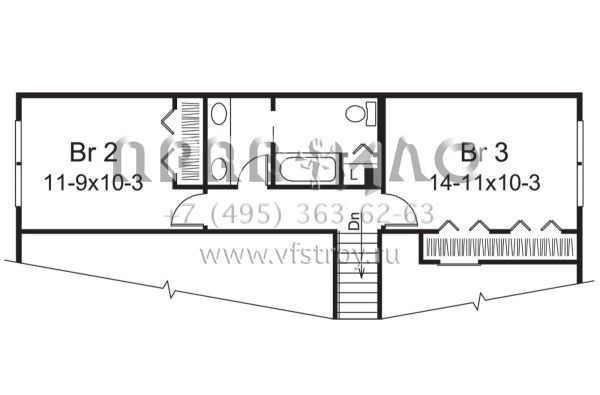 Проект двухэтажного дома с гаражом на две машины в современном стиле S5-158 (5633-00380)