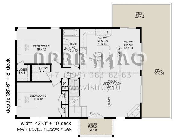 Проект двухэтажного дома без гаража в стиле Шале S5-171 (940-00753)