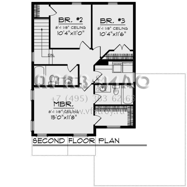 Проект двухэтажного дома с гаражом на две машины в стиле Райт S5-149 (1020-00005)