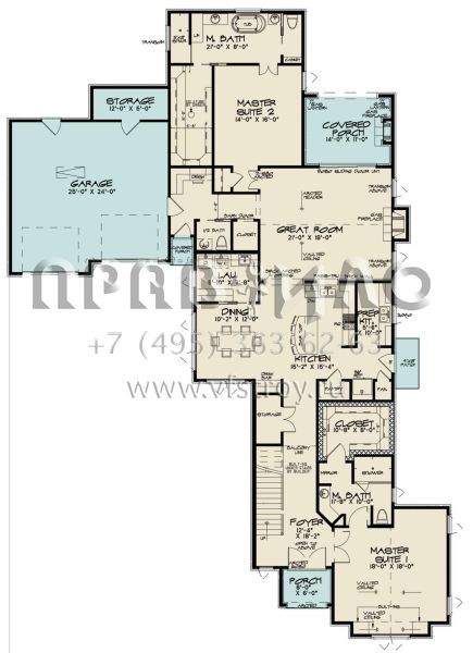 Проект двухэтажного дома с гаражом на две машины в английском стиле S5-364 (8318-00131)