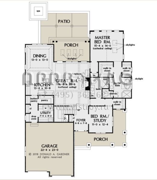 Проект двухэтажного дома с гаражом на две машины в американском стиле S5-228 (2865-00088)