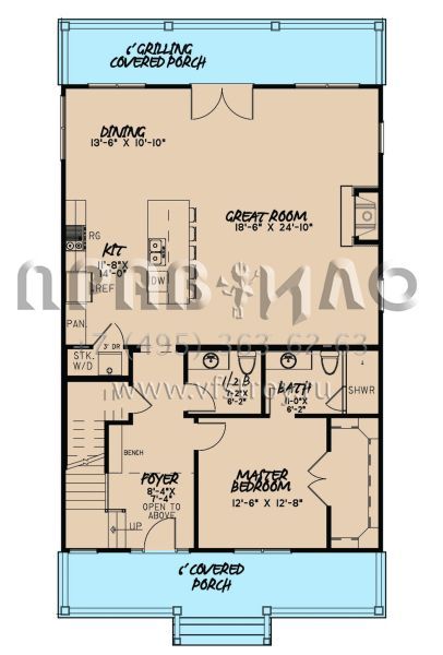 Проект двухэтажного дома без гаража в стиле Шале S5-363 (8318-00167)