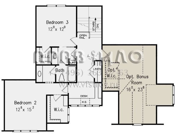 Проект двухэтажного дома с гаражом на две машины в стиле Ранчо S5-269 (8594-00174)