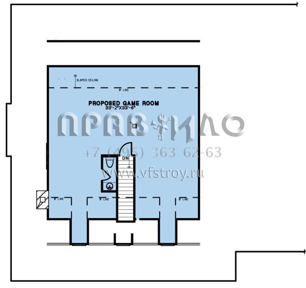 Проект одноэтажного дома с гаражом на три и более машин в стиле Ранчо S5-279 (8318-00285)