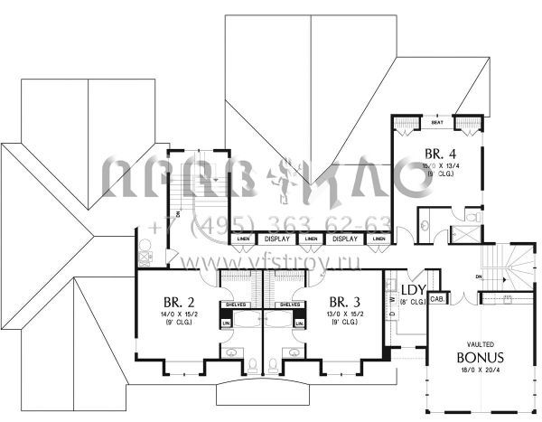 Проект двухэтажного дома с гаражом на три и более машин в классическом стиле S5-455 (2559-00785)