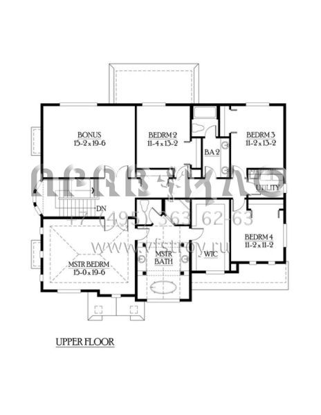 Проект двухэтажного дома с гаражом на три и более машин в стиле Ранчо S5-307 (341-00124)