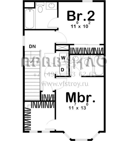 Проект двухэтажного дома без гаража в английском стиле S5-117 (963-00230)