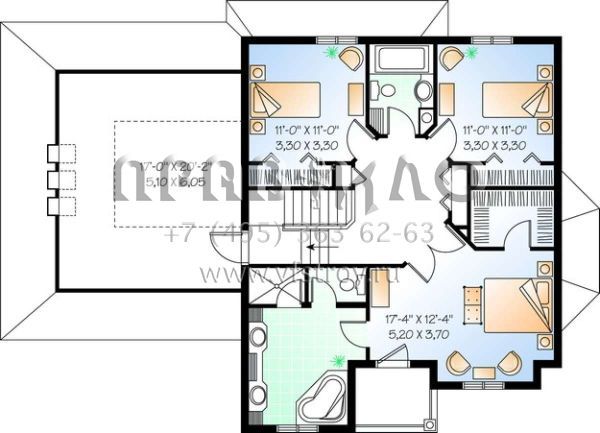 Проект двухэтажного дома с гаражом на две машины в английском стиле S5-194 (034-00731)
