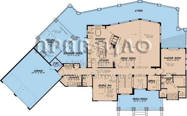 Проект одноэтажного дома с гаражом на две машины в современном стиле S5-345 (8318-00097)