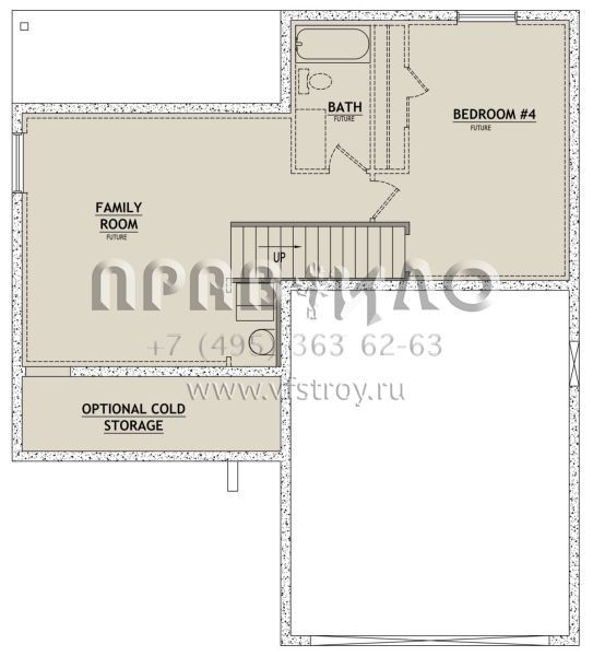 Проект двухэтажного дома с гаражом на две машины в стиле Ранчо S5-131 (8768-00100)