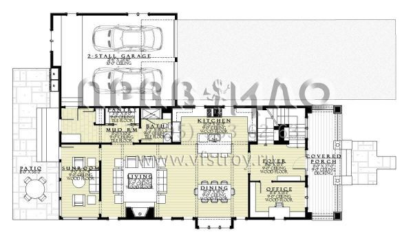 Проект двухэтажного дома с гаражом на две машины в современном стиле S5-248 (1637-00156)