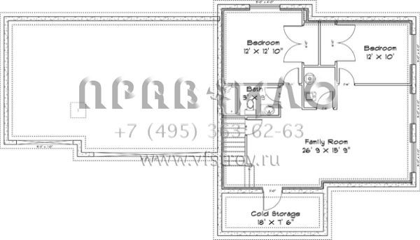 Проект двухэтажного дома с гаражом на три и более машин в стиле Ранчо S5-231 (2802-00008)