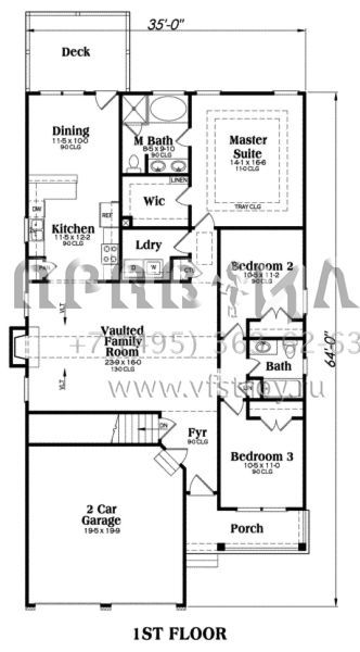 Проект одноэтажного дома с гаражом на две машины в стиле Ранчо S5-148 (009-00028)