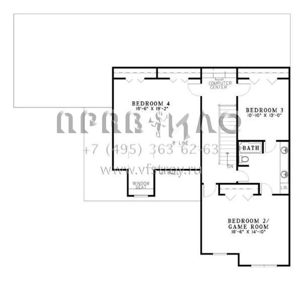 Проект двухэтажного дома с гаражом на две машины в стиле Ранчо S5-261 (110-00445)