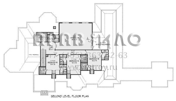 Проект двухэтажного дома с гаражом на три и более машин в современном стиле S5-671 (940-00815)